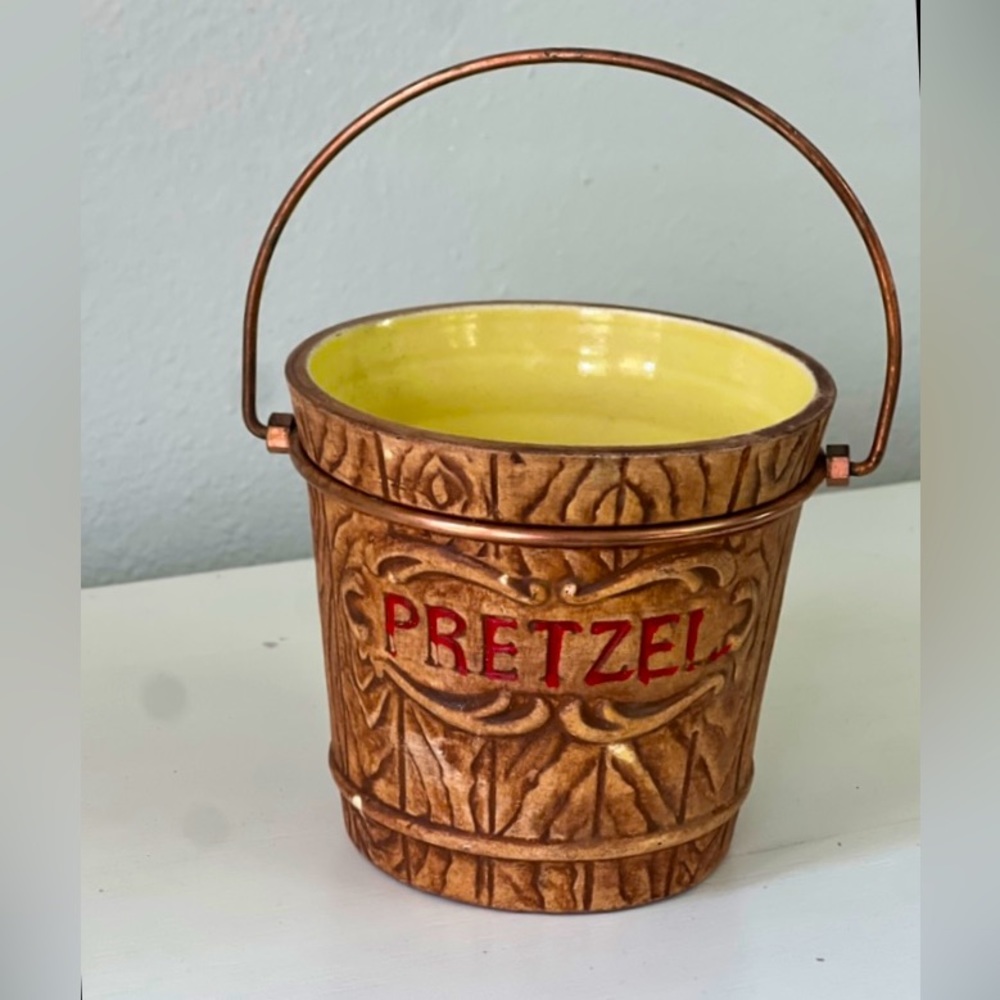 Vintage Pretzel Ceramic Bucket